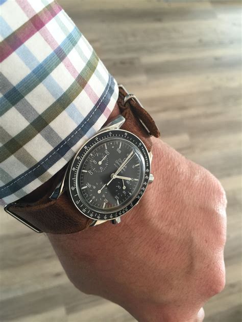 omega speedmaster leather nato strap|Omega Speedmaster reduced NATO strap.